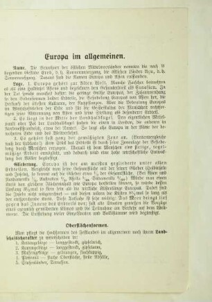 Europa im allgemeinen