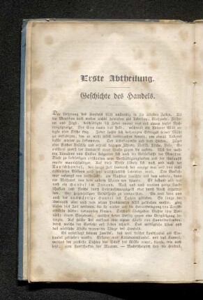 Erste Abtheilung. Geschichte des Handels.