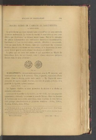 Denier inédit de l'abbaye de Saint-Bertin à Saint-Omer