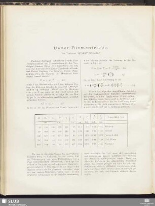 Ueber Riementriebe
