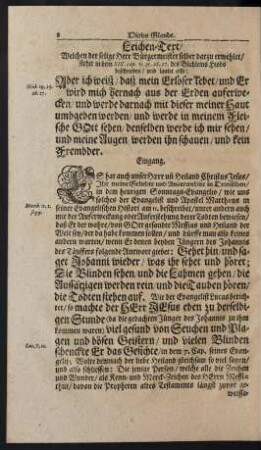 Leichen-Text/[...]stehet in dem XIX. cap. v. 25. 26. 27. des Büchleins Hiobs beschrieben/ und lautet also: