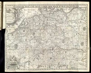 Besondere Post und Reise Carte der Wege durch Deutschland.