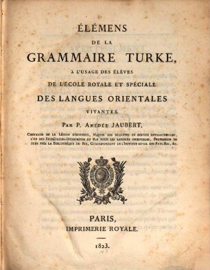 Élémens de la grammaire turke