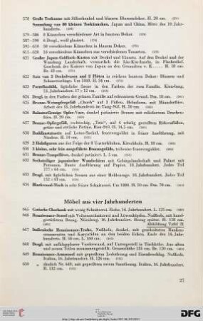 Möbel aus vier Jahrhunderten (Nr. 645-696)