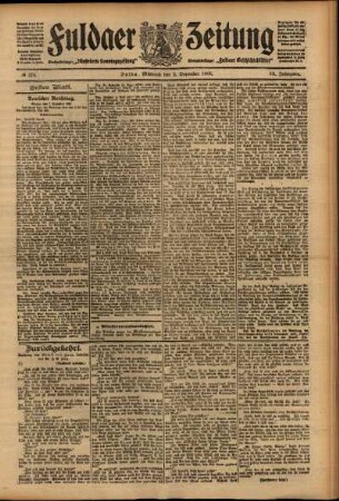 Erste Ausgabe vom Mittwoch, den 02. Dezember 1908.