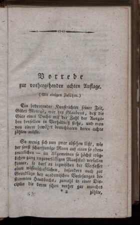 Vorrede zur vorhergehenden achten Auflage. (Mit einigen Zusätzen.)