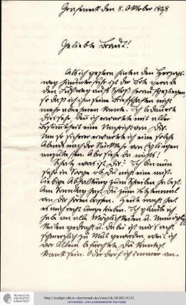 Brief vom 08.10.1898