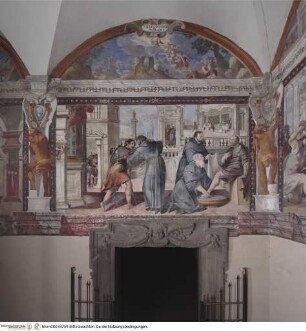 Szenen aus dem Leben des Heiligen Augustinus, Augustinus wäscht Christus die Füße