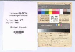 Entnazifizierung Heinrich Rueland , geb. 19.07.1890 (Verw.Sekretaer)