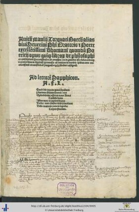 Anicij Manlij Torquati Boecij alias diui Seuerini Philij Oratoris et Poete excellentissimi Rhomani quondam Patricij opus quinque librorum de philosophica consolatione spectatissimum et ad amussim ... elaboratum iamque recentiori lima in Lipsensi gymnasio ab innumeris mendis quibus ante maculatissimum circumferebatur purgatum et perquam fideliter castigatum ...