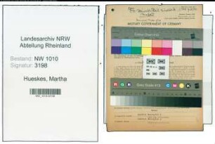 Entnazifizierung Martha Hueskes , geb. 04.07.1910 (Geschaeftsfuehrerin)