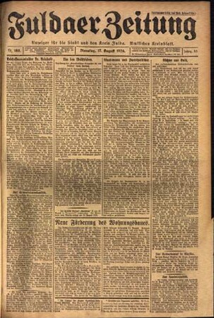 Ausgabe vom Dienstag, den 17. August 1926.