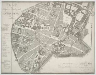 Plan von München, 1:1 700, Radierung, 1806