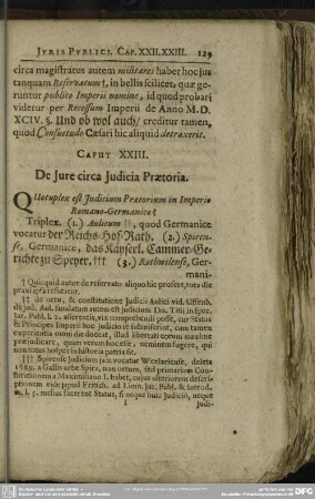Caput XXIII. De Iure circa Iudicia Praetoria