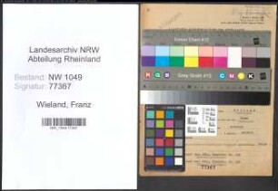 Entnazifizierung Franz Wieland , geb. 06.04.1886 (Landwirt)