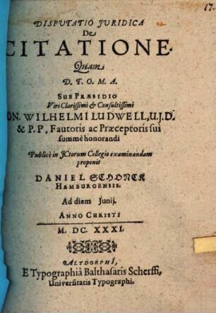 Disp. iur. de citatione