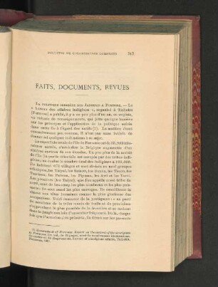 faits, documents, revues