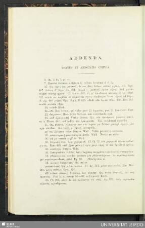 Addenda : textus et annotatio critica