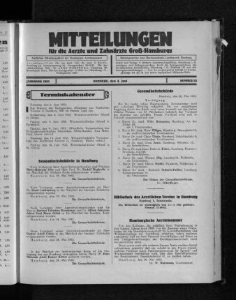 Jahrgang 1933, Hamburg, den 4. Juni, Nummer 23
