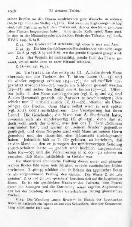 20. Tušratta an Amenophis III.