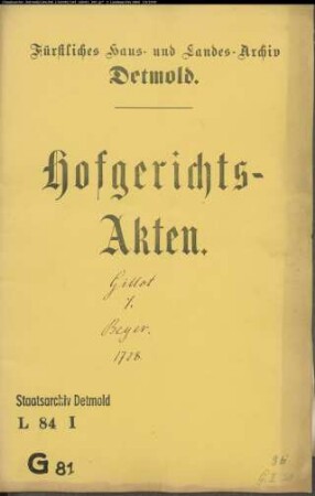 Gillot, Notar gegen Simon Henrich Beyer - Schuldforderung