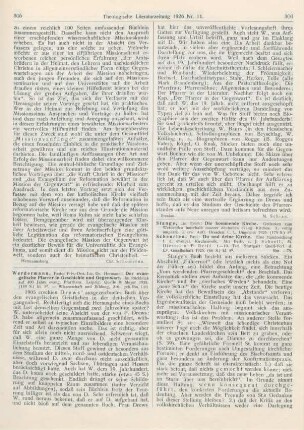 306-307 [Rezension] Stange, Erich, Die kommende Kirche. 3., völlig umgearb. u. erw. Aufl