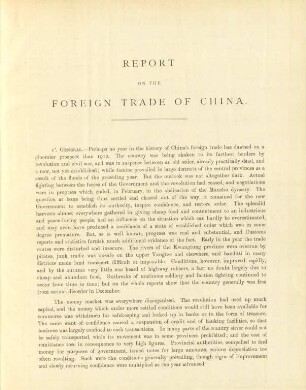 Report on the foreign trade of China