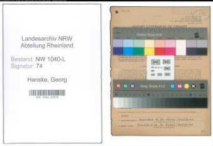Entnazifizierung Georg Hanske , geb. 25.05.1914 ()