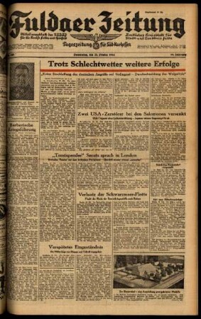 Ausgabe vom Donnerstag, den 22. Oktober 1942.