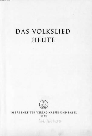 Das Volkslied heute
