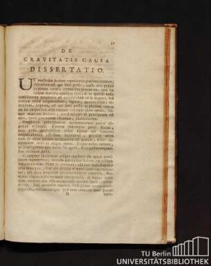 De Gravitatis Causa Dissertatio.