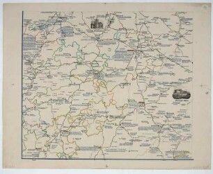 Übersichtskarte Sachsens von Bernburg im Nordwesten bis Leitmeritz (Böhmen) im Südosten