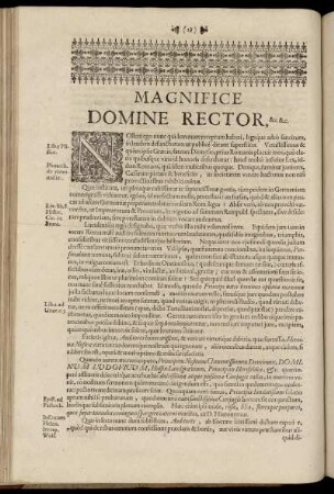 Magnifice Domine Rector, &c. &c.