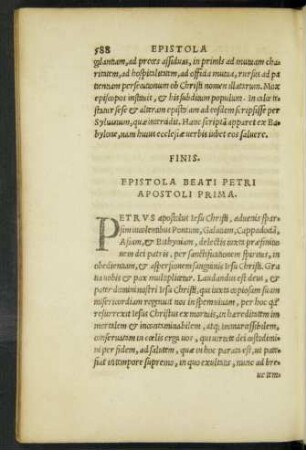 Epistola Beati Petri Apostoli Prima.