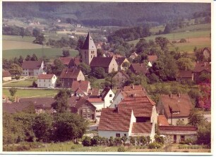 Heiligenkirchen mit Dorfkirche. Papierabzug