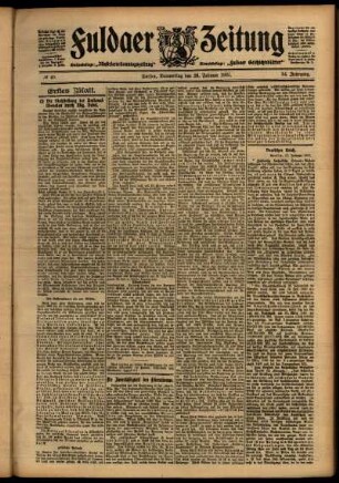 Erste Ausgabe vom Donnerstag, den 28. Februar 1907.