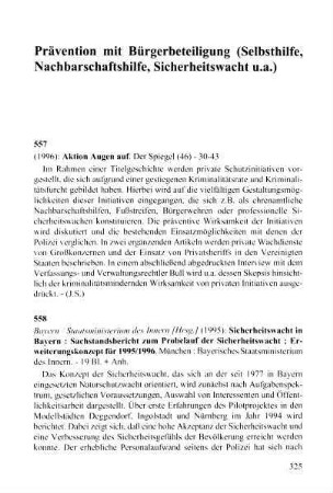 325-331, Prävention mit Bürgerbeteiligung (Selbsthilfe, Nachbarschaftshilfe, Sicherheitswacht u.a.)