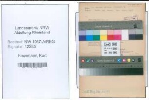 Entnazifizierung Kurt Hausmann , geb. 15.09.1920 (Studienreferendar)