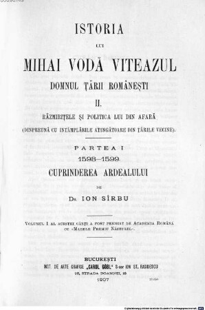 Istoria lui Mihai-Vodă Viteazul domnul Ţării Româneşti, 2,1. Răzmiriţele şi politica lui din afară ; 1 Pt. 1598 - 1599. Cuprinderea ardealului