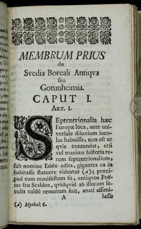 Membrum Prius de Svedia Boreali Antiqua seu Gotunheimia
