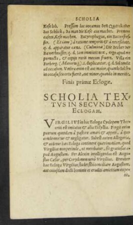 Scholia Textus In Secundam Eclogam.