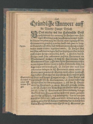 Gründliche Antwort auff die Vierdte Haupt Ursach.