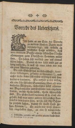 Vorrede des Uebersetzers