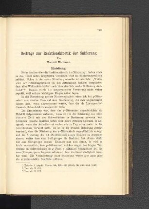 Beiträge zur Reaktionskinetik der Sulfierung.