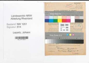 Entnazifizierung Johann Lepartz , geb. 31.07.1897 (Vollziehungsbeamter)