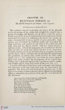 Chapter III: Egyptian Period (2)