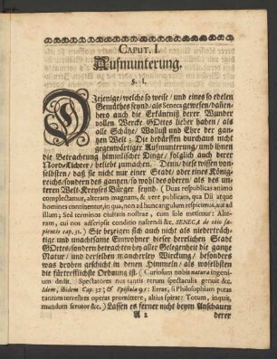 Caput. I. Aufmunterung