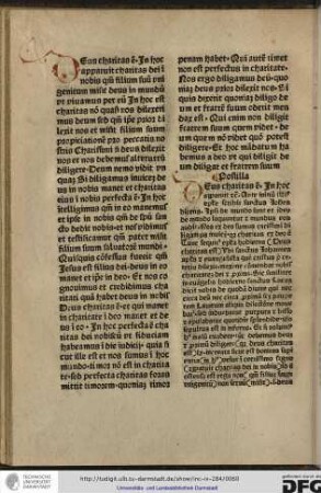 Deus charitas est... etc. Ante initium illius epistole scribit sanctus Johannes dicens Ipsi de mundo sunt...