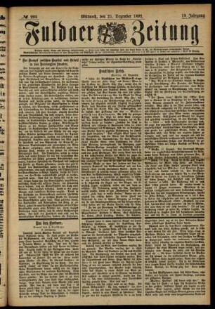 Ausgabe vom Mittwoch, den 21. Dezember 1892.