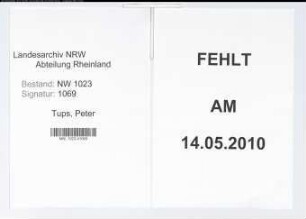 Entnazifizierung Peter Tups , geb. 00.00.0000 ()